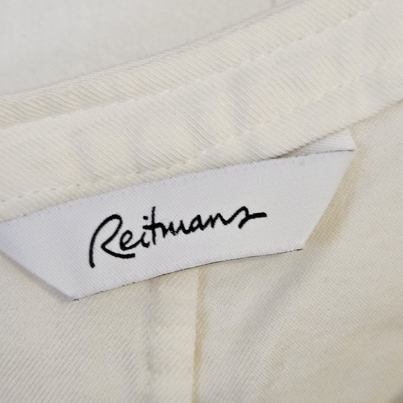 Womens XL top button down shirt white Reitmans short sleeve soft oversized - Picture 4 of 4